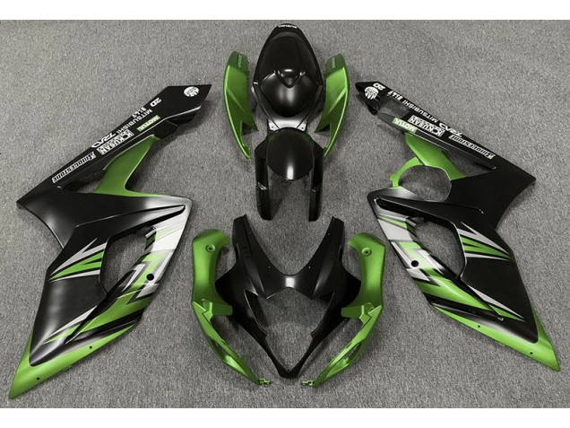 Matte Black and Green 2005-2006 GSXR 1000 Motorcycle Fairing Matte Black and Green 2005-2006 GSXR 1000 Motorcycle Fairing