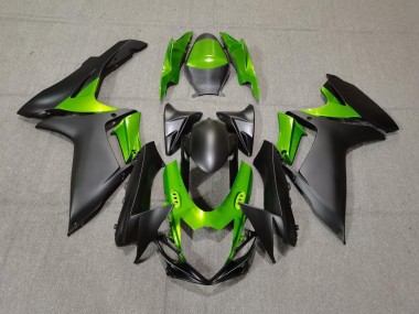 Matte Black and Green 2011-2024 GSXR 600-750 Motorcycle Fairing