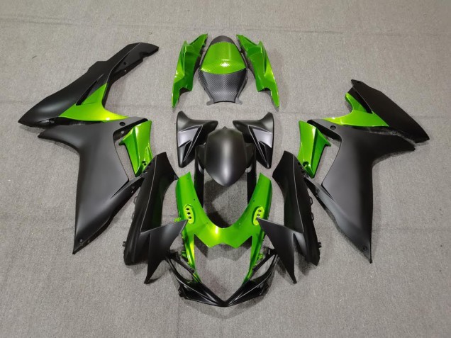 Matte Black and Green 2011-2024 GSXR 600-750 Motorcycle Fairing Matte Black and Green 2011-2024 GSXR 600-750 Motorcycle Fairing