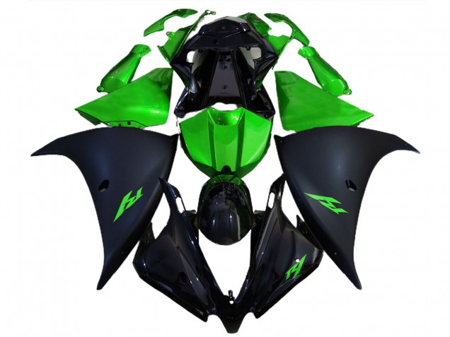 Matte Black and Green 2012-2014 R1 Motorcycle Fairing Matte Black and Green 2012-2014 R1 Motorcycle Fairing
