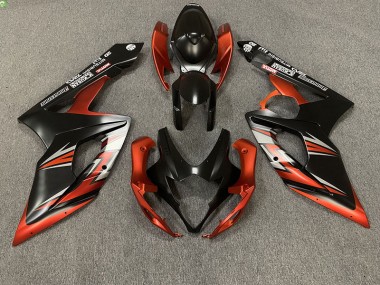 Matte Black and Orange 2005-2006 GSXR 1000 Motorcycle Fairing