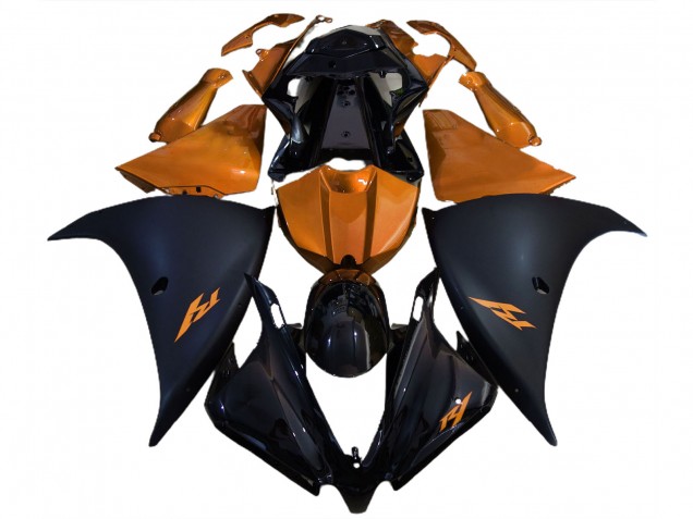 Matte Black and Orange 2012-2014 R1 Motorcycle Fairing Matte Black and Orange 2012-2014 R1 Motorcycle Fairing