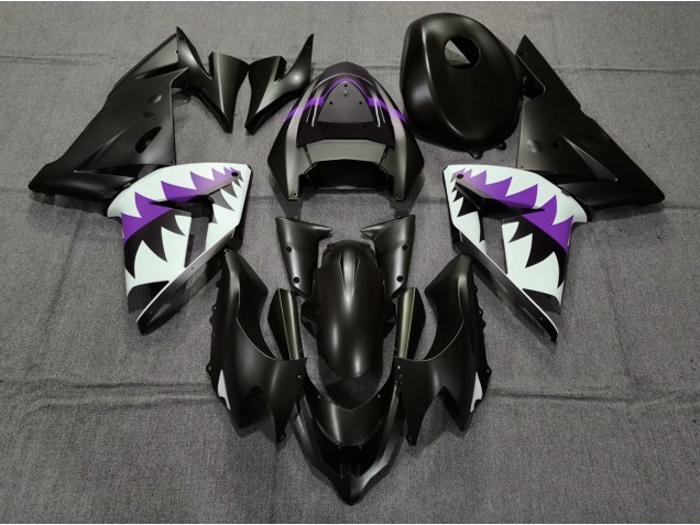 Matte Black and Purple Shark 2004-2005 ZX10R Motorcycle Fairing Matte Black and Purple Shark 2004-2005 ZX10R Motorcycle Fairing