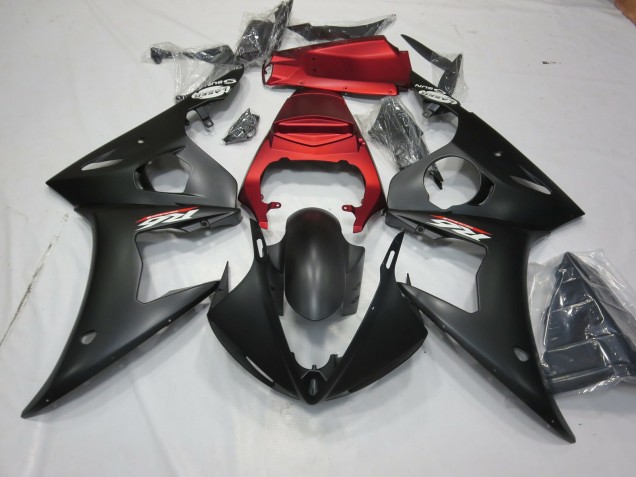 Matte Black and Red 2003-2004 R6 Motorcycle Fairing Matte Black and Red 2003-2004 R6 Motorcycle Fairing