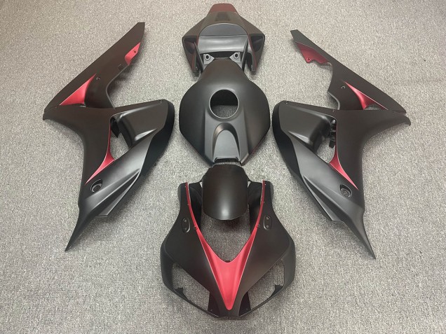 Matte Black and Red 2006-2007 CBR1000RR Motorcycle Fairing Matte Black and Red 2006-2007 CBR1000RR Motorcycle Fairing