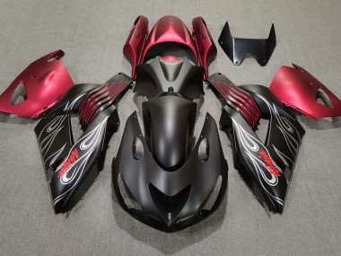 Matte Black and Red 2006-2011 ZX14R Motorcycle Fairing