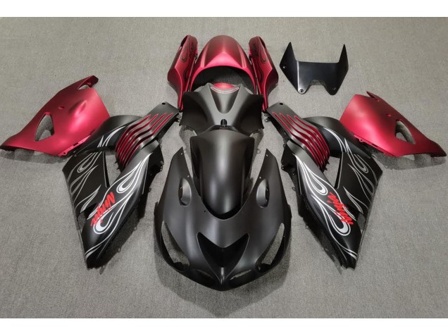 Matte Black and Red 2006-2011 ZX14R Motorcycle Fairing Matte Black and Red 2006-2011 ZX14R Motorcycle Fairing