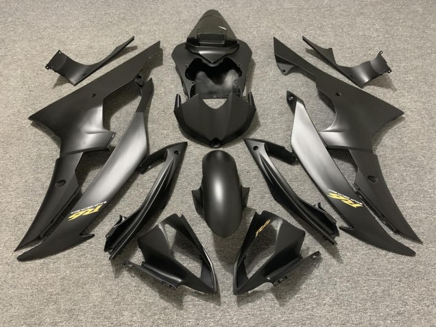Matte Black with Gold Logo 2008-2016 R6 Motorcycle Fairing Matte Black with Gold Logo 2008-2016 R6 Motorcycle Fairing