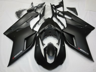 Matte Black with Red 2007-2014 Ducati 848 1098 1198 Motorcycle Fairing