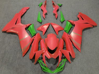 Matte Grapefruit Red & Green 2011-2024 GSXR 600-750 Motorcycle Fairing