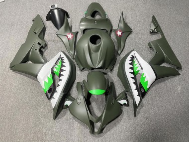 Matte Green & LightGreen Shark 2007-2008 CBR600RR Motorcycle Fairing