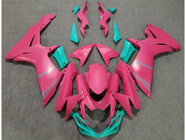 Matte Hot Pink and Teal 2011-2024 GSXR 600-750 Motorcycle Fairing