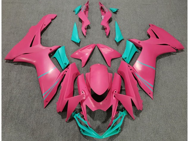 Matte Hot Pink and Teal 2011-2024 GSXR 600-750 Motorcycle Fairing Matte Hot Pink and Teal 2011-2024 GSXR 600-750 Motorcycle Fairing