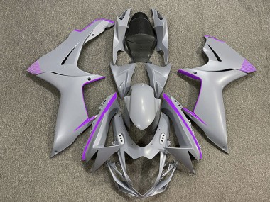 Matte Nardo Grey & Purple Accents 2011-2024 GSXR 600-750 Motorcycle Fairing