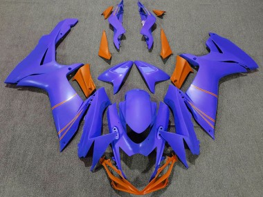 Matte Ocean Blue & Orange 2011-2024 GSXR 600-750 Motorcycle Fairing