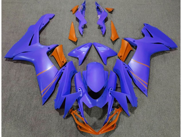 Matte Ocean Blue & Orange 2011-2024 GSXR 600-750 Motorcycle Fairing Matte Ocean Blue & Orange 2011-2024 GSXR 600-750 Motorcycle Fairing
