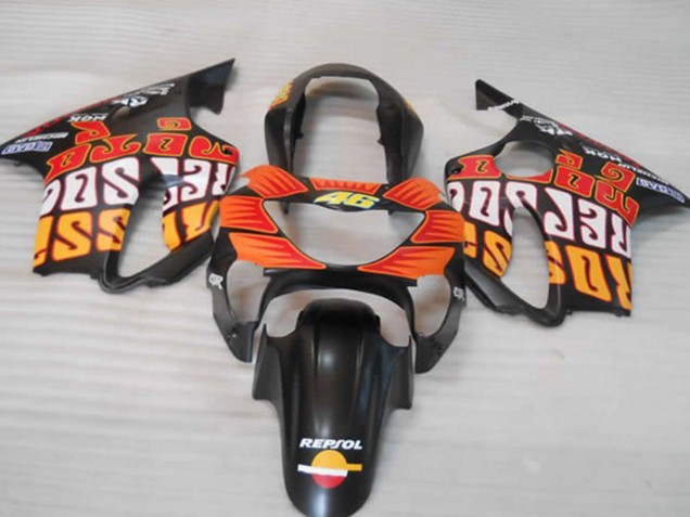 Matte Orange Black and Red 1999-2000 CBR600 F4 Motorcycle Fairing Matte Orange Black and Red 1999-2000 CBR600 F4 Motorcycle Fairing