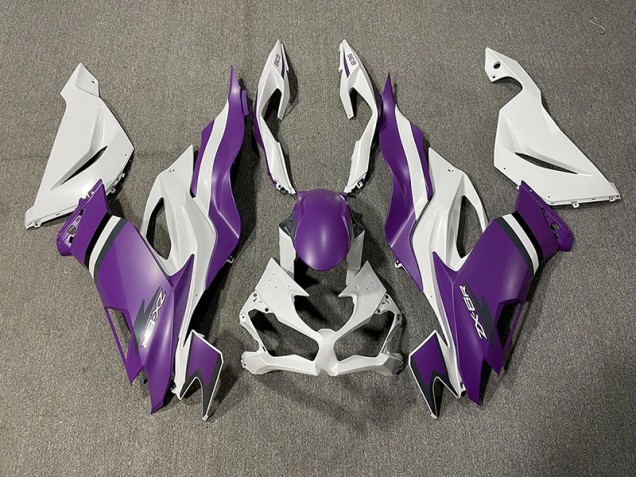 Matte Purple and White 2019-2023 ZX6R Motorcycle Fairing Matte Purple and White 2019-2023 ZX6R Motorcycle Fairing