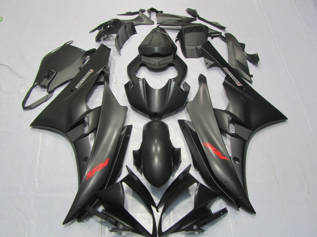 Matte Black Red Decal 2006-2007 R6 Motorcycle Fairing Matte Black Red Decal 2006-2007 R6 Motorcycle Fairing