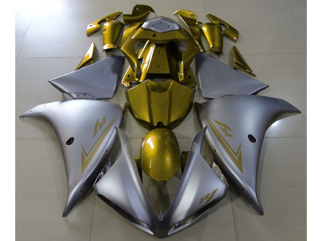 Matte Silver & Gold 2009-2011 R1 Motorcycle Fairing Matte Silver & Gold 2009-2011 R1 Motorcycle Fairing