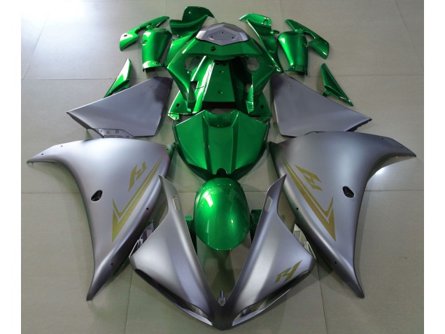 Matte Silver & Green 2009-2011 R1 Motorcycle Fairing Matte Silver & Green 2009-2011 R1 Motorcycle Fairing