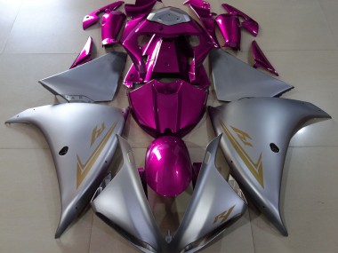 Matte Silver & Pink 2009-2011 R1 Motorcycle Fairing