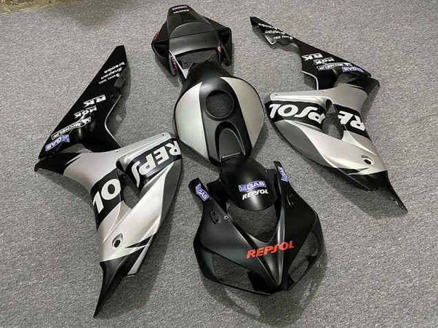 Matte Silver Repsol 2006-2007 CBR1000RR Motorcycle Fairing Matte Silver Repsol 2006-2007 CBR1000RR Motorcycle Fairing