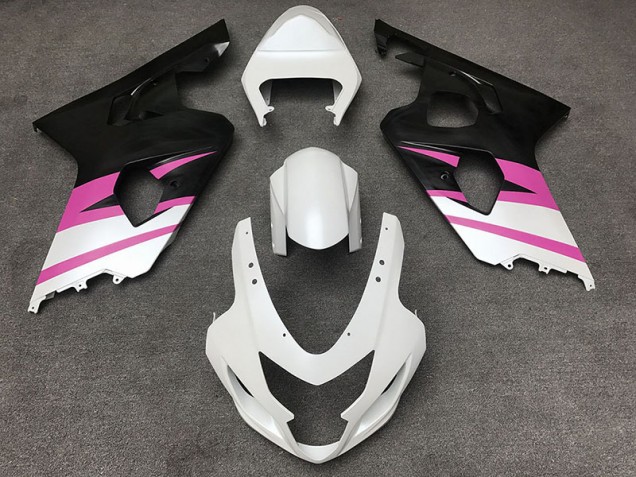 Matte White & Pink 2004-2005 GSXR 600-750 Motorcycle Fairing Matte White & Pink 2004-2005 GSXR 600-750 Motorcycle Fairing
