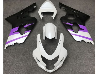 Matte White & Purple 2004-2005 GSXR 600-750 Motorcycle Fairing