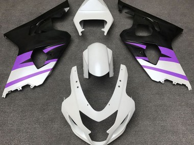 Matte White & Purple 2004-2005 GSXR 600-750 Motorcycle Fairing