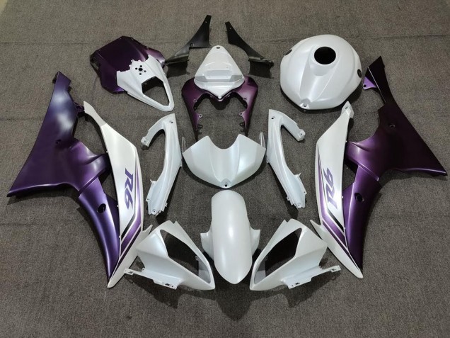 Matte White and Purple 2008-2016 R6 Motorcycle Fairing Matte White and Purple 2008-2016 R6 Motorcycle Fairing
