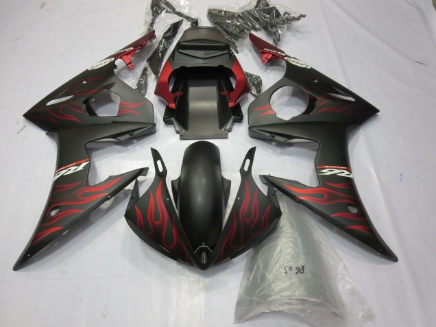 Matte red Flame 2003-2004 R6 Motorcycle Fairing Matte red Flame 2003-2004 R6 Motorcycle Fairing