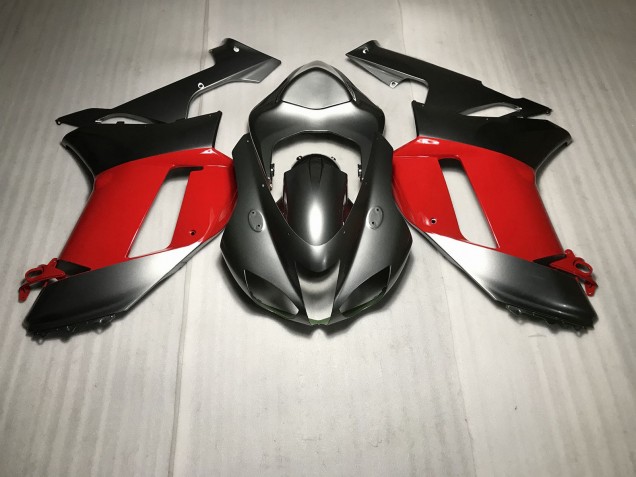 Metallic Silver with Red 2007-2008 ZX6R Motorcycle Fairing Metallic Silver with Red 2007-2008 ZX6R Motorcycle Fairing