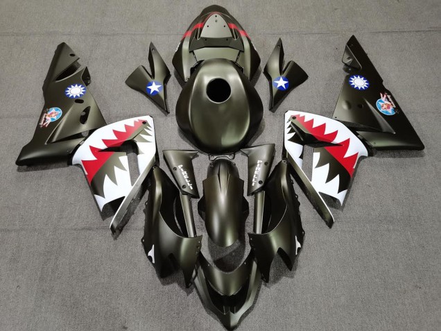 Military Green Shark 2004-2005 ZX10R Motorcycle Fairing Military Green Shark 2004-2005 ZX10R Motorcycle Fairing