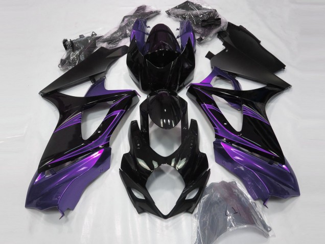 Mood Purple and Gloss Black 2007-2008 GSXR 1000 Motorcycle Fairing Mood Purple and Gloss Black 2007-2008 GSXR 1000 Motorcycle Fairing