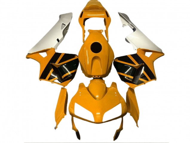 Mustard Yellow & Matte Silver 2003-2004 CBR600RR Motorcycle Fairing Mustard Yellow & Matte Silver 2003-2004 CBR600RR Motorcycle Fairing