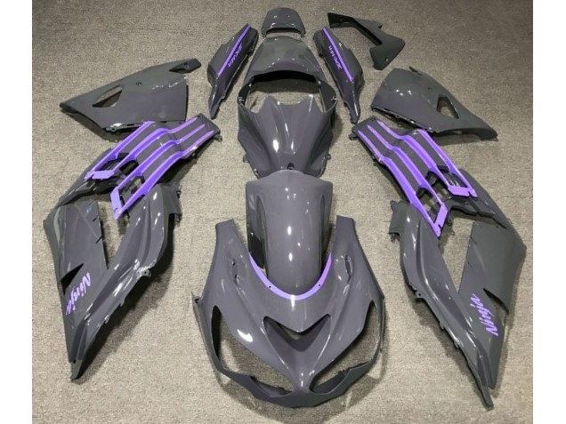 Nardo Grey & Purple 2012-2021 ZX14R Motorcycle Fairing Nardo Grey & Purple 2012-2021 ZX14R Motorcycle Fairing