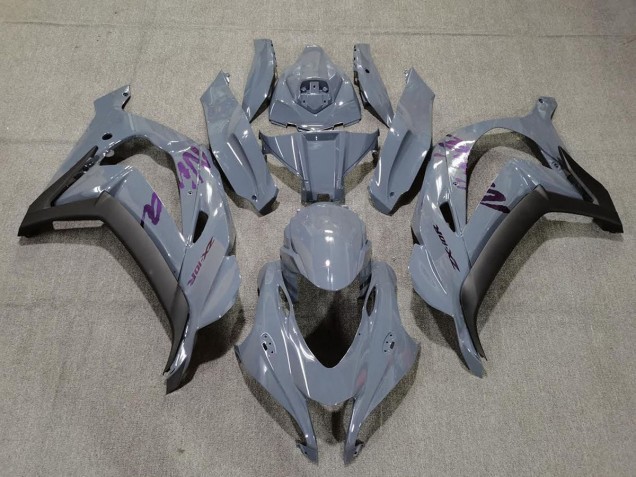Nardo Grey & Purple 2016-2019 ZX10R Motorcycle Fairing Nardo Grey & Purple 2016-2019 ZX10R Motorcycle Fairing