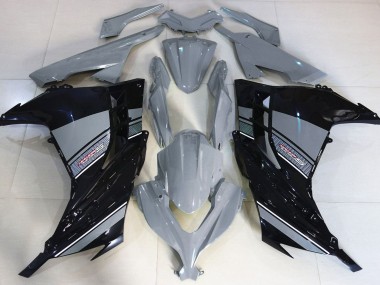 Nardo Grey and Black 2013-2018 Ninja 300 Motorcycle Fairing
