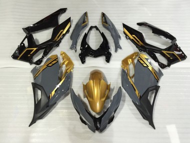 Nardo Grey and Gold 2018-2023 Ninja 400 Motorcycle Fairing