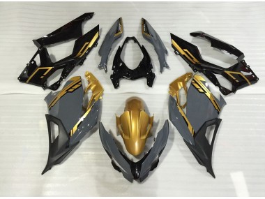 Nardo Grey and Gold 2018-2023 Ninja 400 Motorcycle Fairing