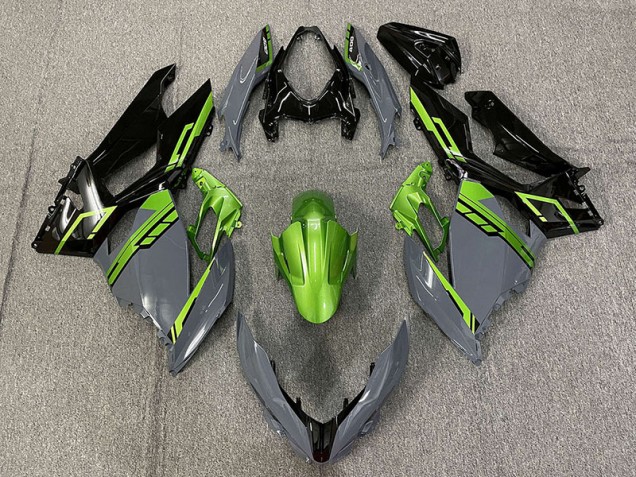 Nardo Grey and Green 2018-2023 Ninja 400 Motorcycle Fairing Nardo Grey and Green 2018-2023 Ninja 400 Motorcycle Fairing