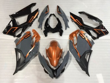 Nardo Grey and Orange 2018-2023 Ninja 400 Motorcycle Fairing