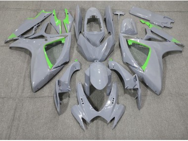 Nardo and Green Trim 2006-2007 GSXR 600-750 Motorcycle Fairing