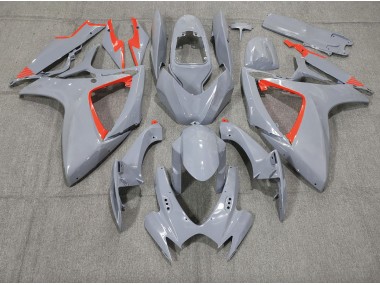 Nardo and Red Trim 2006-2007 GSXR 600-750 Motorcycle Fairing