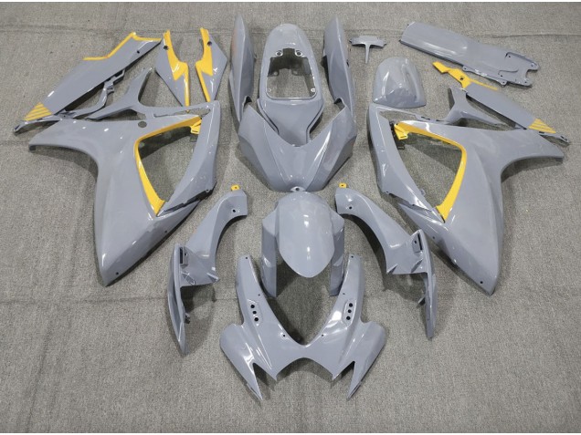 Nardo and Yellow Trim 2006-2007 GSXR 600-750 Motorcycle Fairing Nardo and Yellow Trim 2006-2007 GSXR 600-750 Motorcycle Fairing