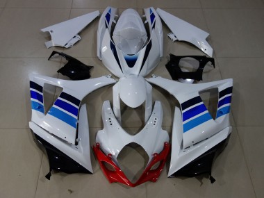 OEM Style Blue and White 2007-2008 GSXR 1000 Motorcycle Fairing