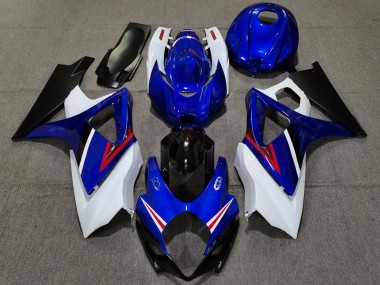 OEM Style Gloss Blue and White 2007-2008 GSXR 1000 Motorcycle Fairing