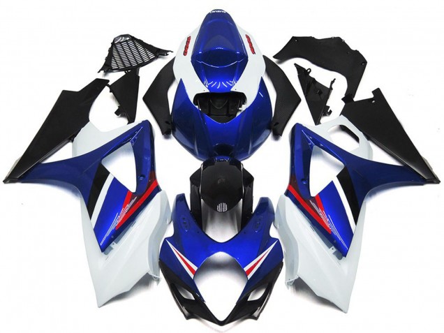 OEM Style Gloss Blue and White Red 2007-2008 GSXR 1000 Motorcycle Fairing OEM Style Gloss Blue and White Red 2007-2008 GSXR 1000 Motorcycle Fairing