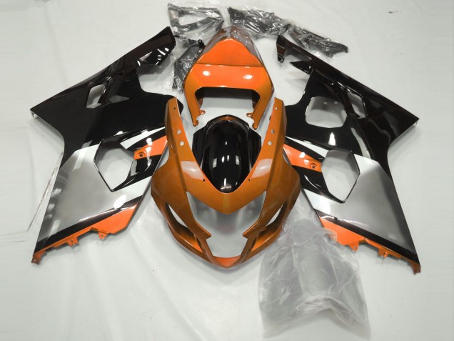 Orange Silver and Black 2004-2005 GSXR 600-750 Motorcycle Fairing Orange Silver and Black 2004-2005 GSXR 600-750 Motorcycle Fairing